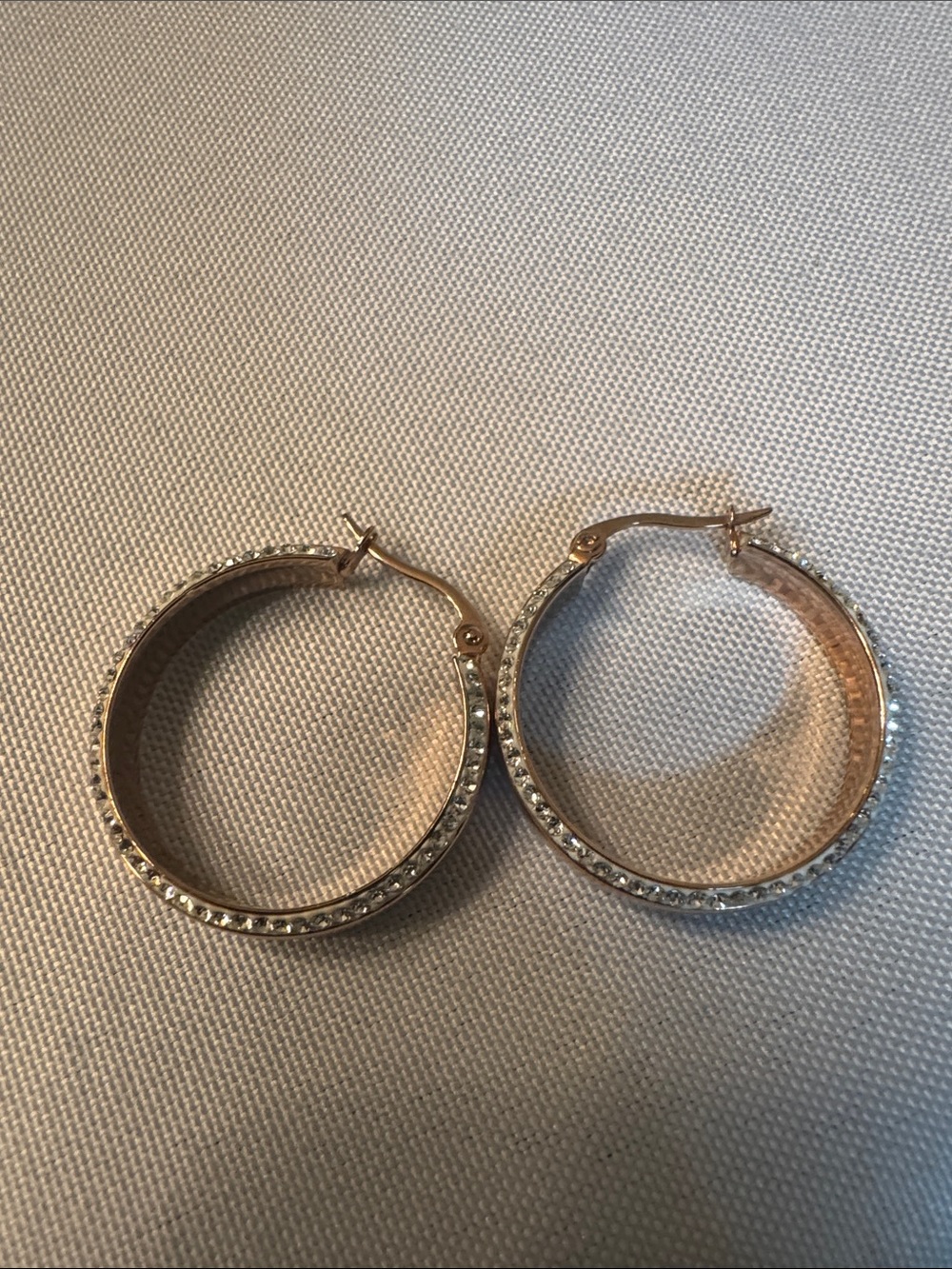 Rose GoldCrystal Pave Hoop Earrings - Women's Jewelry